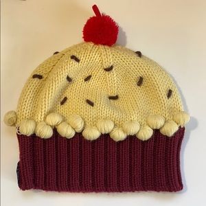 neff Velvet Cupcake Knit Hat with a Cherry on Top